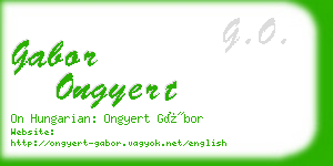 gabor ongyert business card